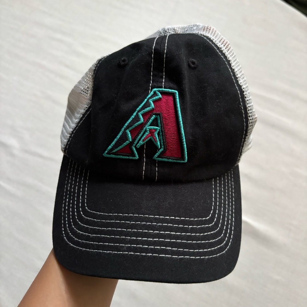 Arizona Diamondbacks Trucker Hat Black White Mesh Adjustable Cap MLB